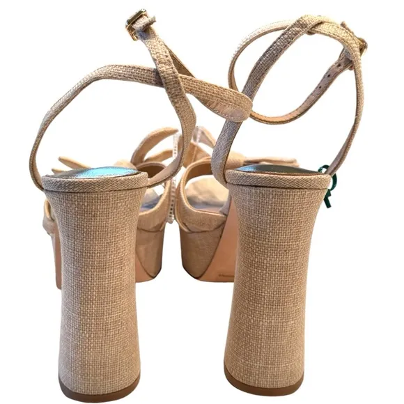 ❤️💗❤️ Antonio Melani LAURIE LINEN Knottec Ankle Strap Platform Sandals