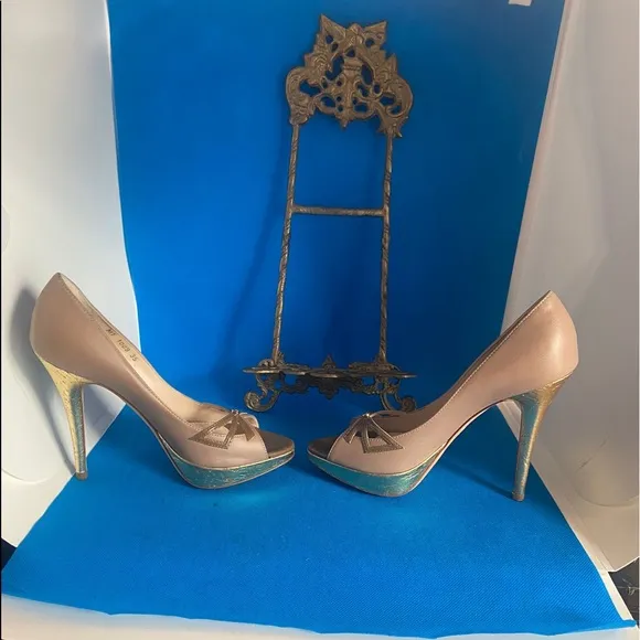 👠 Christian Dior Leather DIOR SHOES LOLITA PEEP TOE PUMPS 35