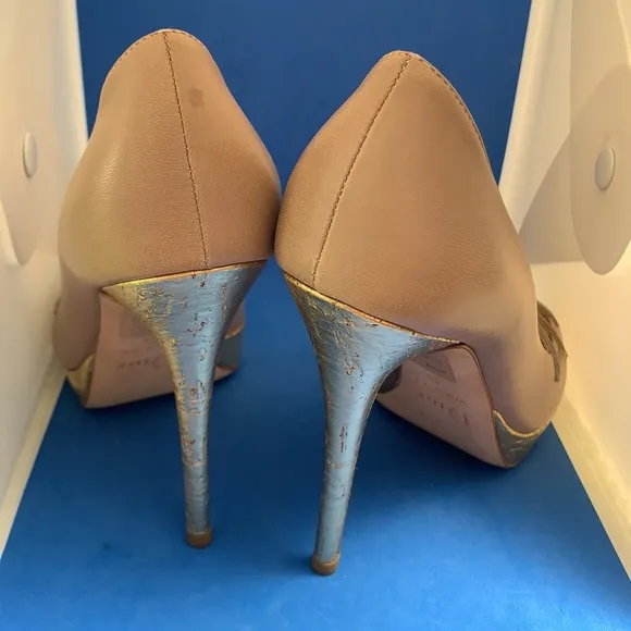 👠 Christian Dior Leather DIOR SHOES LOLITA PEEP TOE PUMPS 35