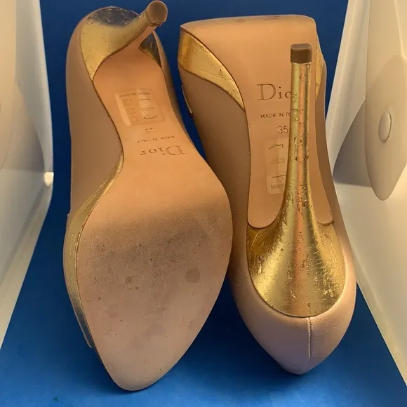 👠 Christian Dior Leather DIOR SHOES LOLITA PEEP TOE PUMPS 35