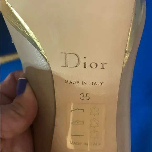 👠 Christian Dior Leather DIOR SHOES LOLITA PEEP TOE PUMPS 35