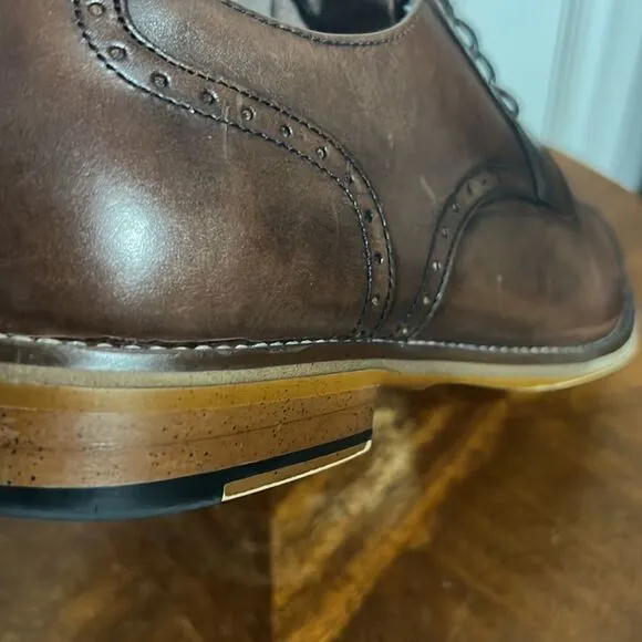 🔥🔥 Johnston &amp; Murphy Derby 59-1993 Leather Dress Shoe 10.5M Carriker Cap Toe