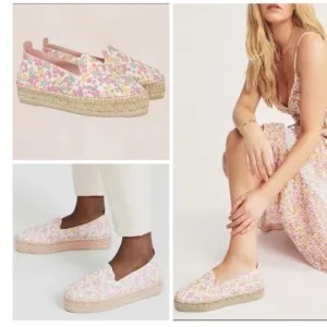 ▶️ Loveshackfancy x Manebi  ◀️ Slipper Platform Espadrille in Fruity Punch