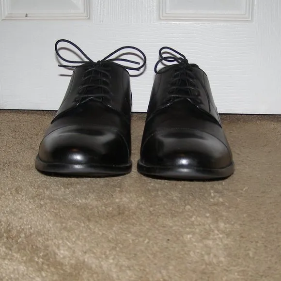 👞 MENS sz 13 Cole Haan Black Leather Cap toe Dress Shoes