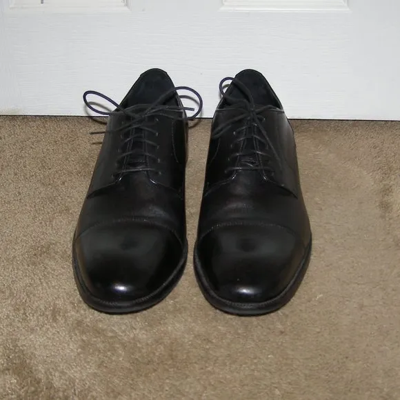 👞 MENS sz 13 Cole Haan Black Leather Cap toe Dress Shoes