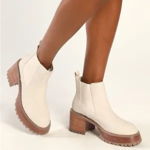 - MIA Alejandro Ivory‎ Snake CHUNKY Platform Chelsea Boots CHUNKY BOOTIES 10
