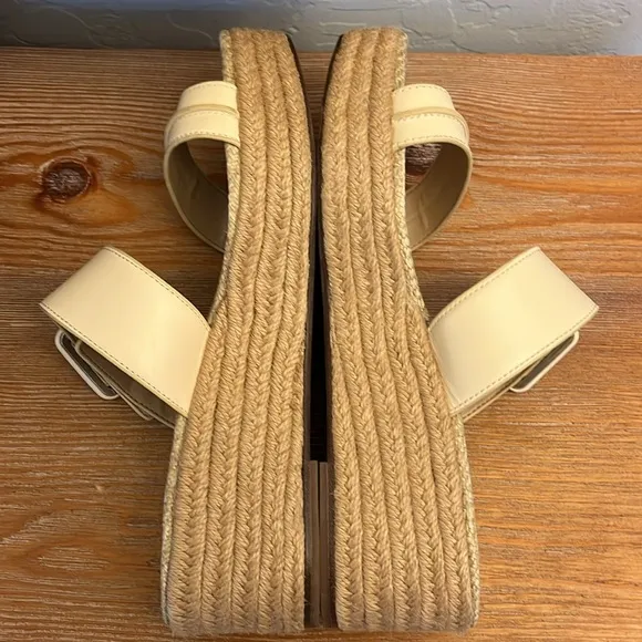 🆕 SAM EDELMAN Carson Espadrille Wedge Sandal- Color: Bleached Wheat- Size 10.5
