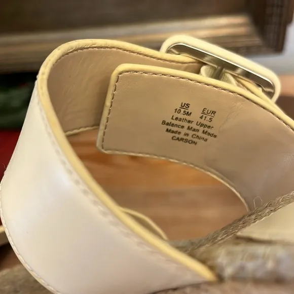 🆕 SAM EDELMAN Carson Espadrille Wedge Sandal- Color: Bleached Wheat- Size 10.5