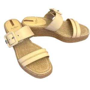🆕 SAM EDELMAN Carson Espadrille Wedge Sandal- Color: Bleached Wheat- Size 10.5