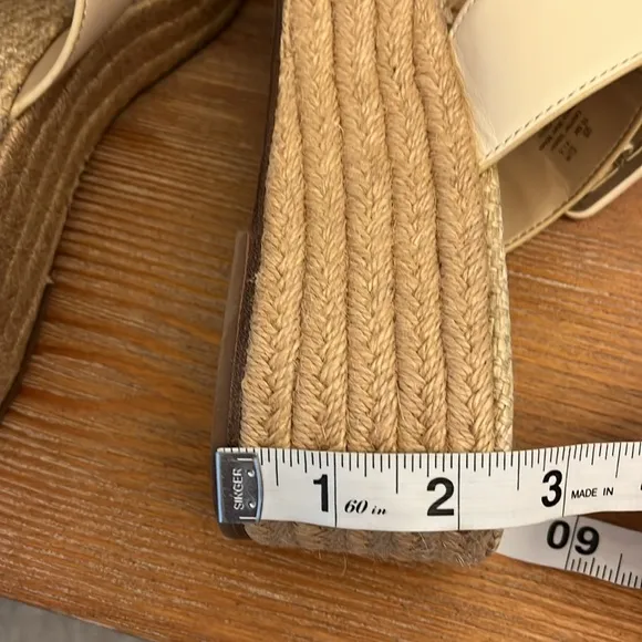 🆕 SAM EDELMAN Carson Espadrille Wedge Sandal- Color: Bleached Wheat- Size 10.5