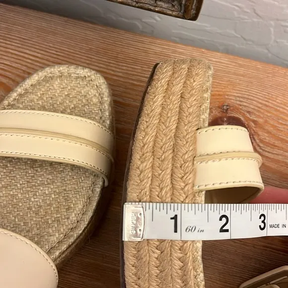 🆕 SAM EDELMAN Carson Espadrille Wedge Sandal- Color: Bleached Wheat- Size 10.5