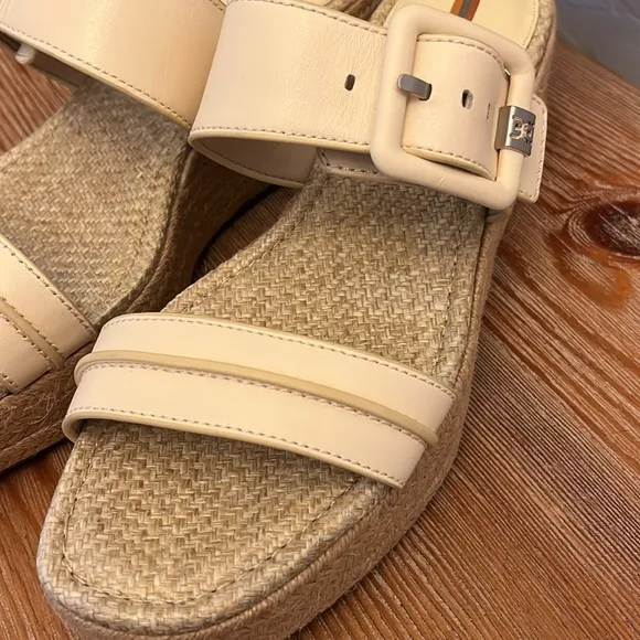🆕 SAM EDELMAN Carson Espadrille Wedge Sandal- Color: Bleached Wheat- Size 10.5