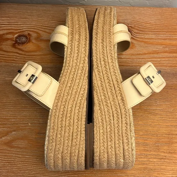 🆕 SAM EDELMAN Carson Espadrille Wedge Sandal- Color: Bleached Wheat- Size 10.5