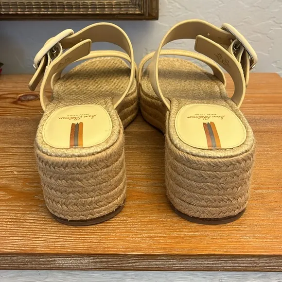 🆕 SAM EDELMAN Carson Espadrille Wedge Sandal- Color: Bleached Wheat- Size 10.5