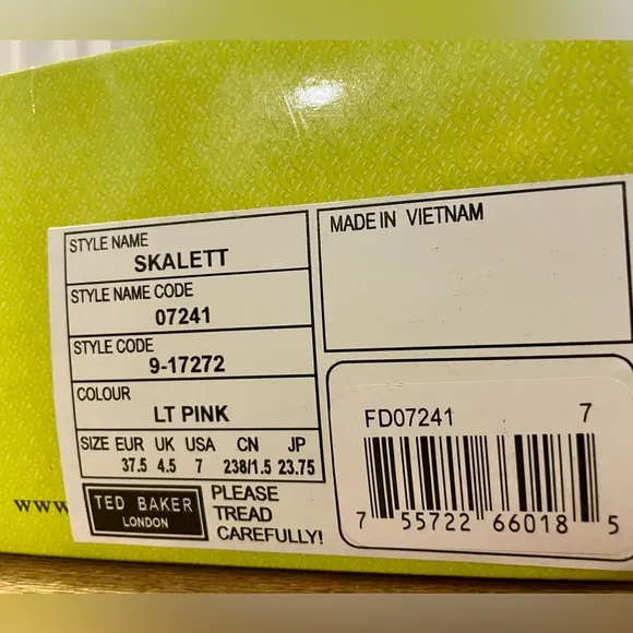 🎀 Ted Baker Skalett Pumps New-in-box light pink satin 4” heel w/bows, Sz37.5/7