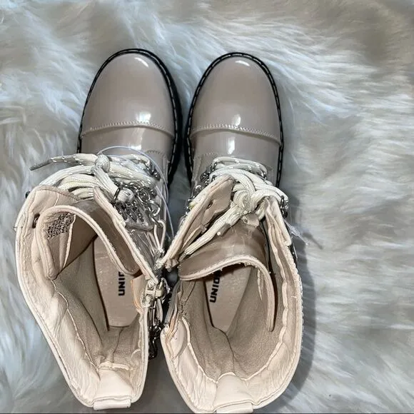 🆕 UNIONBAY Kailee platform combat boots with chain. Cream color