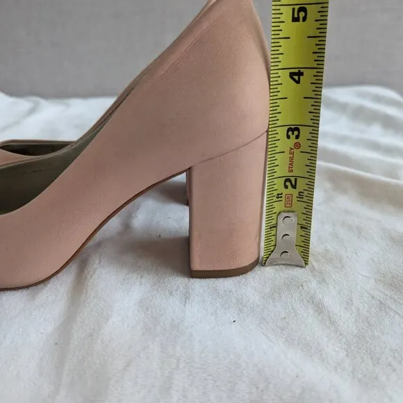 1. State blush leather block heel pointed toe pump - retro-inspired pink nude