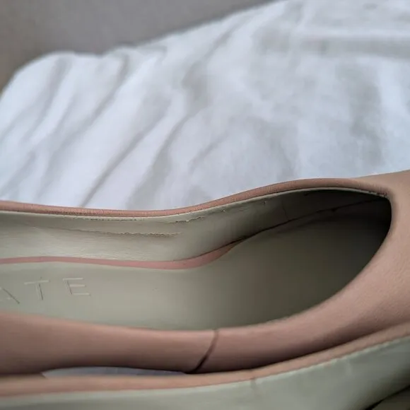 1. State blush leather block heel pointed toe pump - retro-inspired pink nude