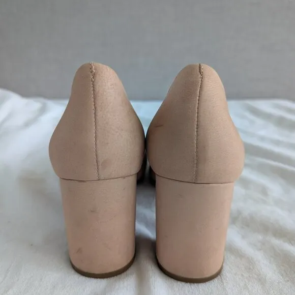 1. State blush leather block heel pointed toe pump - retro-inspired pink nude