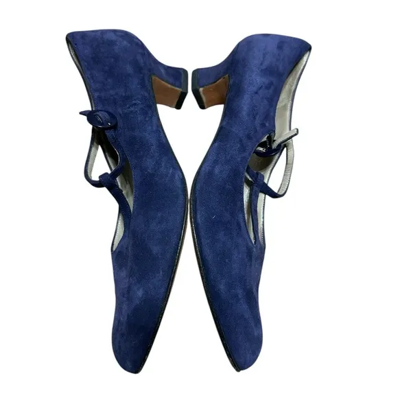 111. 👠 Salvatore Ferragamo ladies violet purple suede shoes 81/2 AAAA