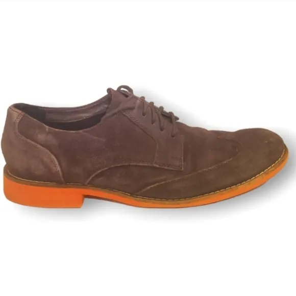 #332 Cole Haan Men's Wingtip Dress Shoes Suede Brown Orange 11.5 Loafers C11122