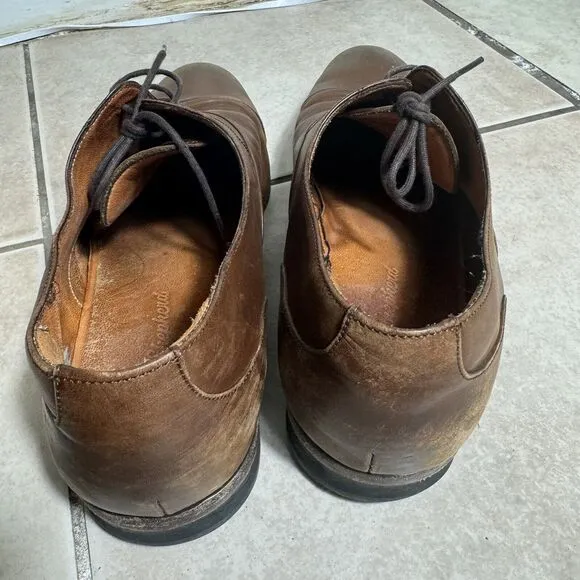 $375 NICE Wolf &amp; Shepherd Men's 12 A Cap Toe Oxford Dress Shoes Brown Portugal