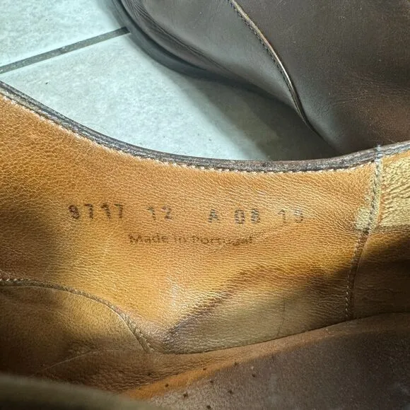 $375 NICE Wolf &amp; Shepherd Men's 12 A Cap Toe Oxford Dress Shoes Brown Portugal