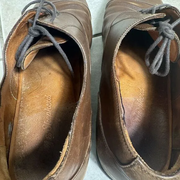 $375 NICE Wolf &amp; Shepherd Men's 12 A Cap Toe Oxford Dress Shoes Brown Portugal