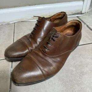 $375 NICE Wolf &amp; Shepherd Men's 12 A Cap Toe Oxford Dress Shoes Brown Portugal