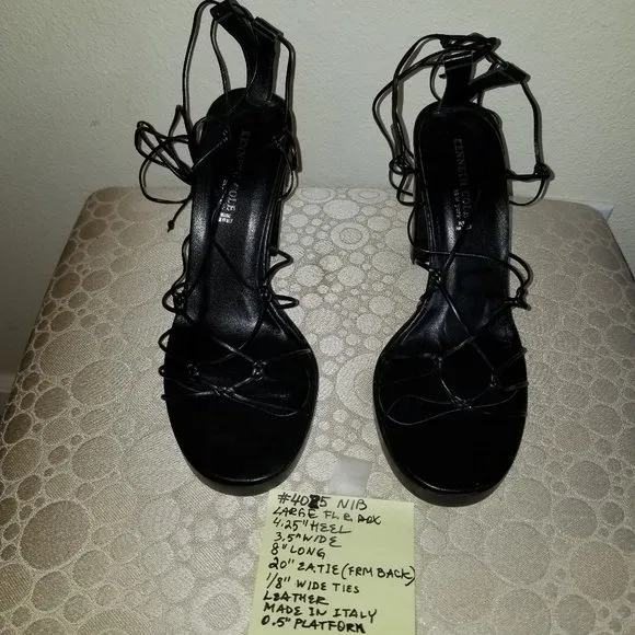 #4025 NIB Kenneth Cole Black Leather Gladiator 7.5