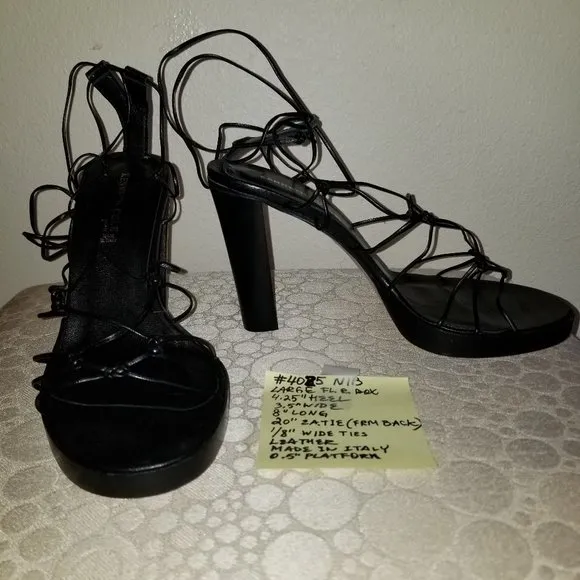 #4025 NIB Kenneth Cole Black Leather Gladiator 7.5