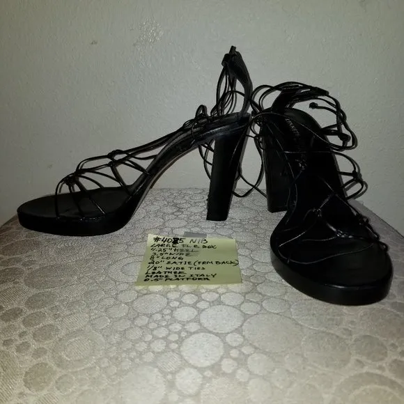 #4025 NIB Kenneth Cole Black Leather Gladiator 7.5