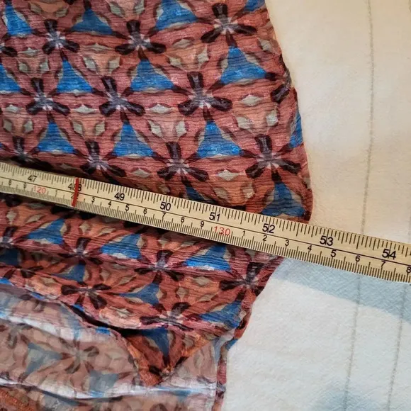 $428 Marie Oliver Khloe Tie-Neck Ruffle Maxi Dress Size Small Pink Blue