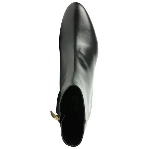 $449 Bruno Magli VINNY LEATHER ANKLE BOOT Womens Shoes Black SZ 8.5 EU 39 NEW