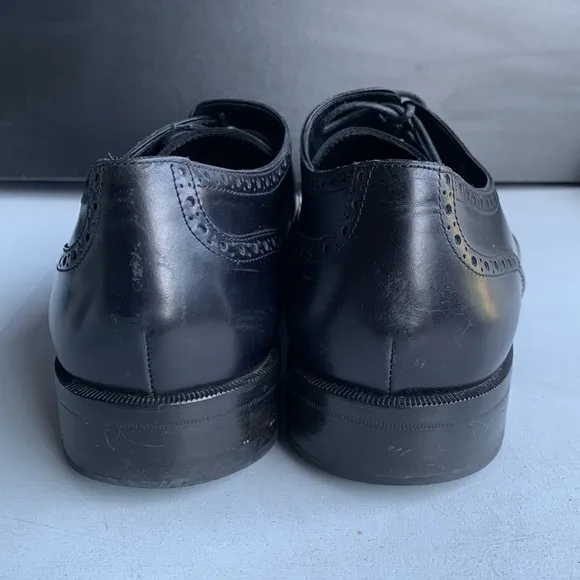 467 Bally &quot;Orlano&quot; Men's Size 12 Black‎ Leather Cap Toe Brogue Dress Shoes