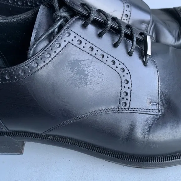 467 Bally &quot;Orlano&quot; Men's Size 12 Black‎ Leather Cap Toe Brogue Dress Shoes