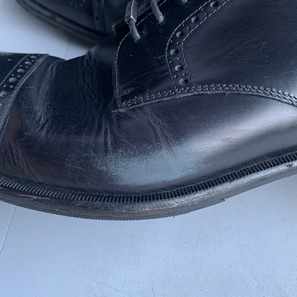 467 Bally &quot;Orlano&quot; Men's Size 12 Black‎ Leather Cap Toe Brogue Dress Shoes