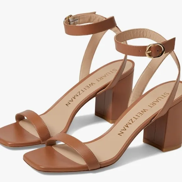 $475 Stuart Weitzman Nearlybare Sandal Sz 9.5 ( scratched heel)