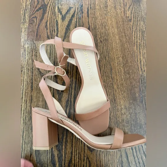 $475 Stuart Weitzman Nearlybare Sandal Sz 9.5 ( scratched heel)