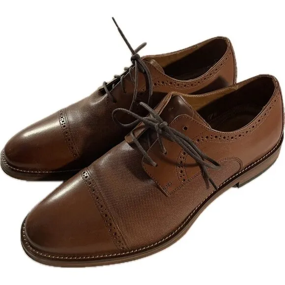 5912574 WT50 JOHNSTON MURPHY SUTTON CAP TOE MENS SHOES 9.5 TAN LEATHER