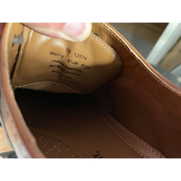 5912574 WT50 JOHNSTON MURPHY SUTTON CAP TOE MENS SHOES 9.5 TAN LEATHER
