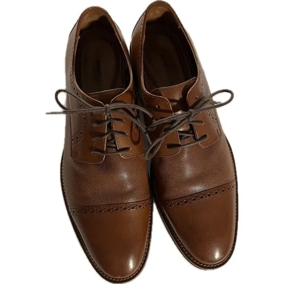 5912574 WT50 JOHNSTON MURPHY SUTTON CAP TOE MENS SHOES 9.5 TAN LEATHER