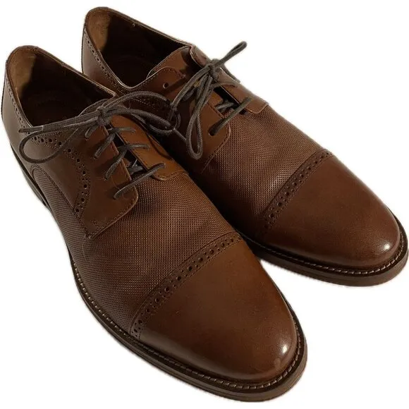5912574 WT50 JOHNSTON MURPHY SUTTON CAP TOE MENS SHOES 9.5 TAN LEATHER