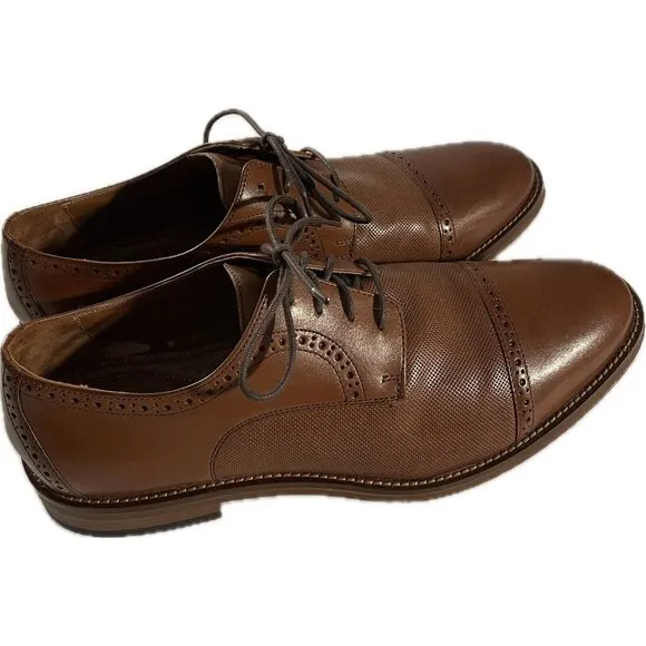 5912574 WT50 JOHNSTON MURPHY SUTTON CAP TOE MENS SHOES 9.5 TAN LEATHER