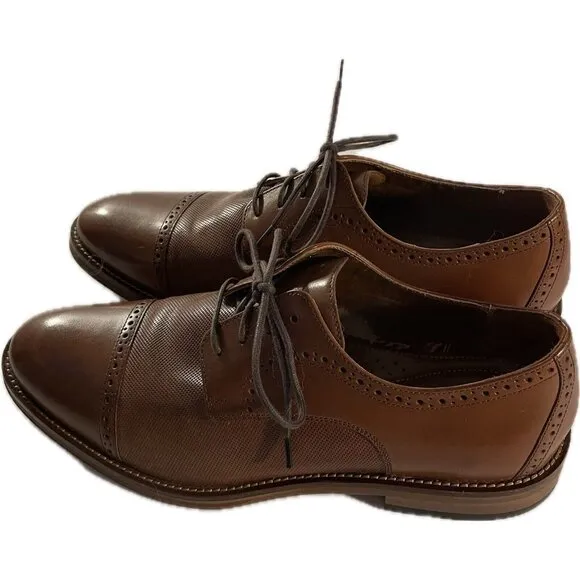 5912574 WT50 JOHNSTON MURPHY SUTTON CAP TOE MENS SHOES 9.5 TAN LEATHER