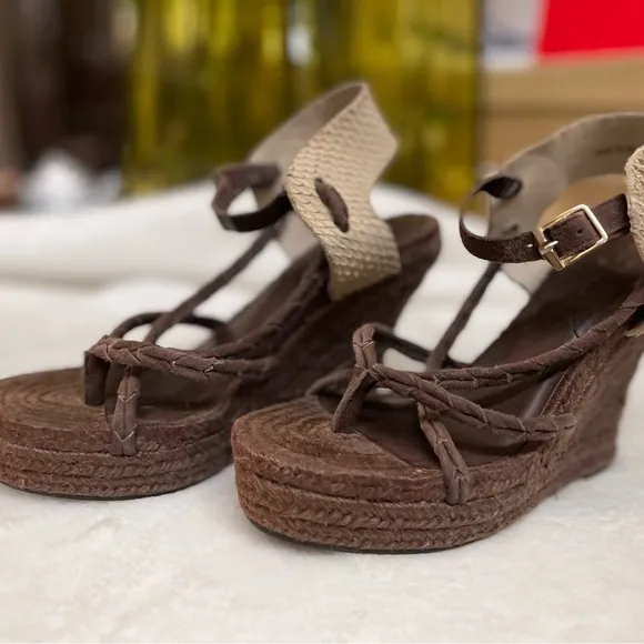 “7 for All Man Kind”  Womens Wedge Sandals Open Toe