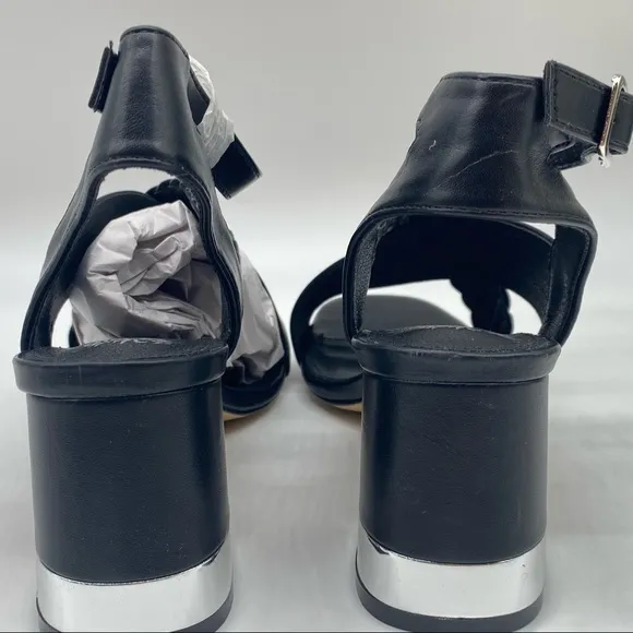 7.5 G.C. Shoes women’s black faux leather Lior Braided sandals size 7.5