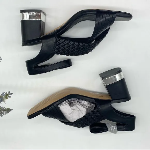 7.5 G.C. Shoes women’s black faux leather Lior Braided sandals size 7.5