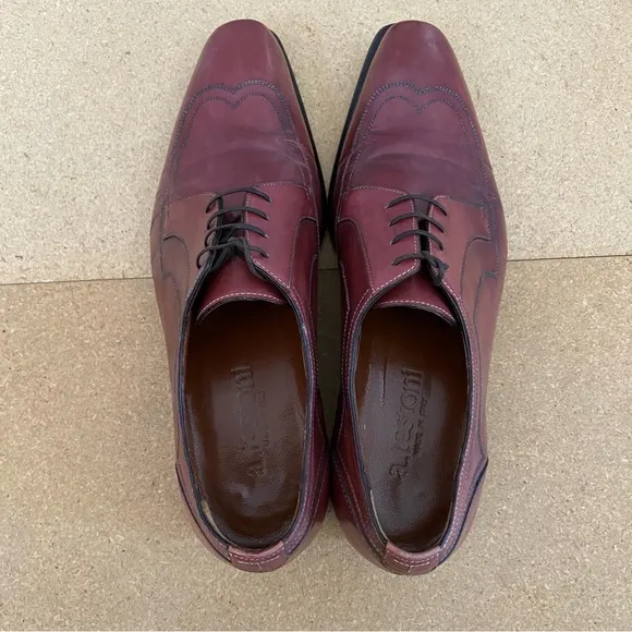 A. Testoni Men's Brown Leather Dress Shoes Lace Up Size 7