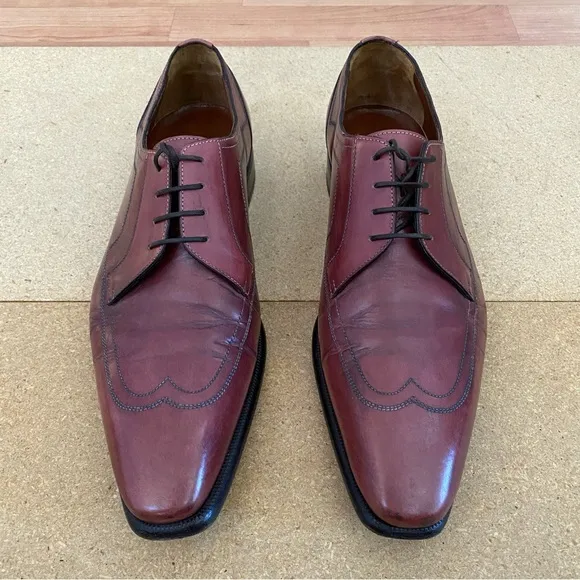 A. Testoni Men's Brown Leather Dress Shoes Lace Up Size 7